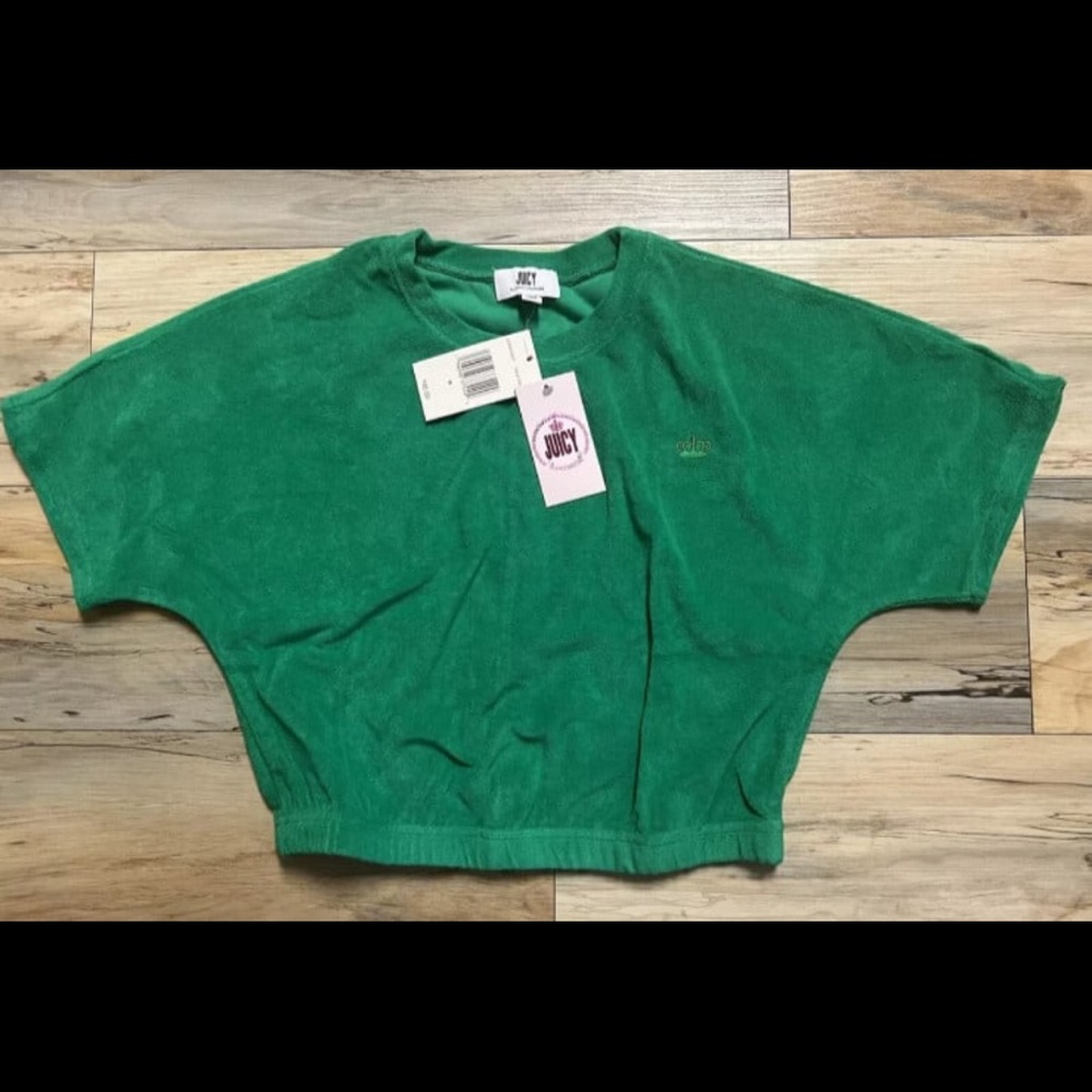 Juicy Couture-Womens Size Medium (8-10) MSRP $45 - Green Towel Terry Crop Top